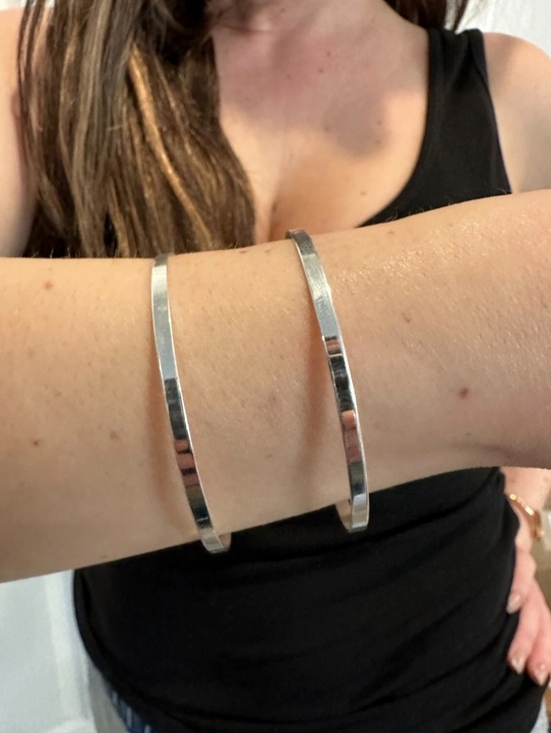 HarlemBling Jewelry - Solid 925 Sterling Silver Plain 1.5" Wide Classic Cuff Bangle Bracelet NEW